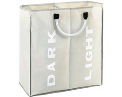 Bovista Wassorteerder - Wasmand 2 Vakken - Laundry Basket - Wassorteerder Op Wieltjes - Bag - Lichtgrijs