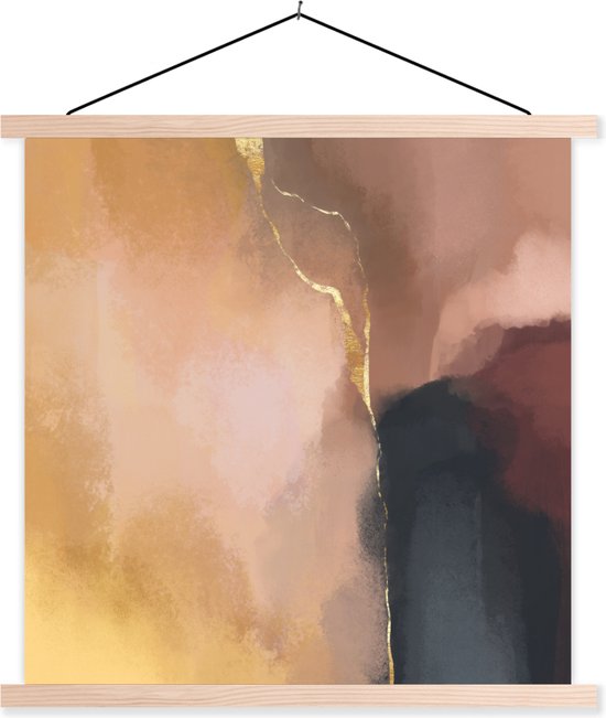 Porte-affiche avec affiche - Affiche scolaire - Abstrait - Peinture - Pastel - 120x120 cm - Lattes vierges