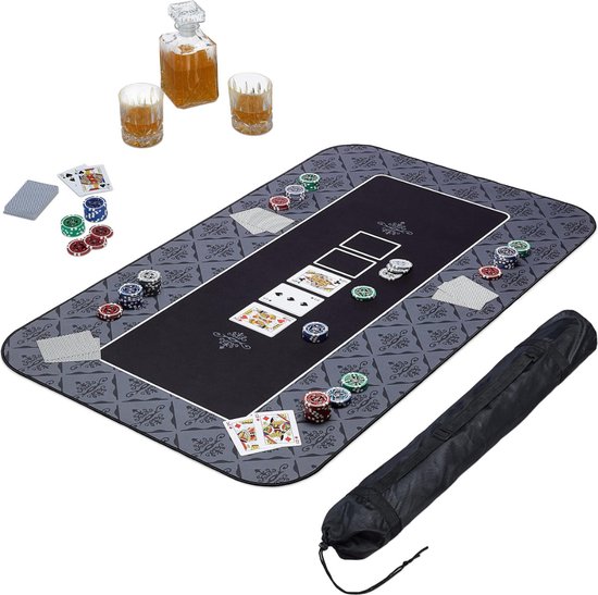 Relaxdays pokerkleed 180 x 90 cm - kaartkleed voor Texas Hold'em Relaxdays pokerkleed 180 x 90 cm - kaartkleed voor Texas Hold'em