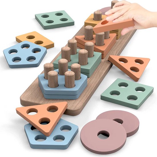 Montzys® Montessori Puzzel - Kinderspeelgoed Baby - Educatief Speelgoed - Puzzels voor Kinderen Vanaf 2 / 3 / 4 Jaar