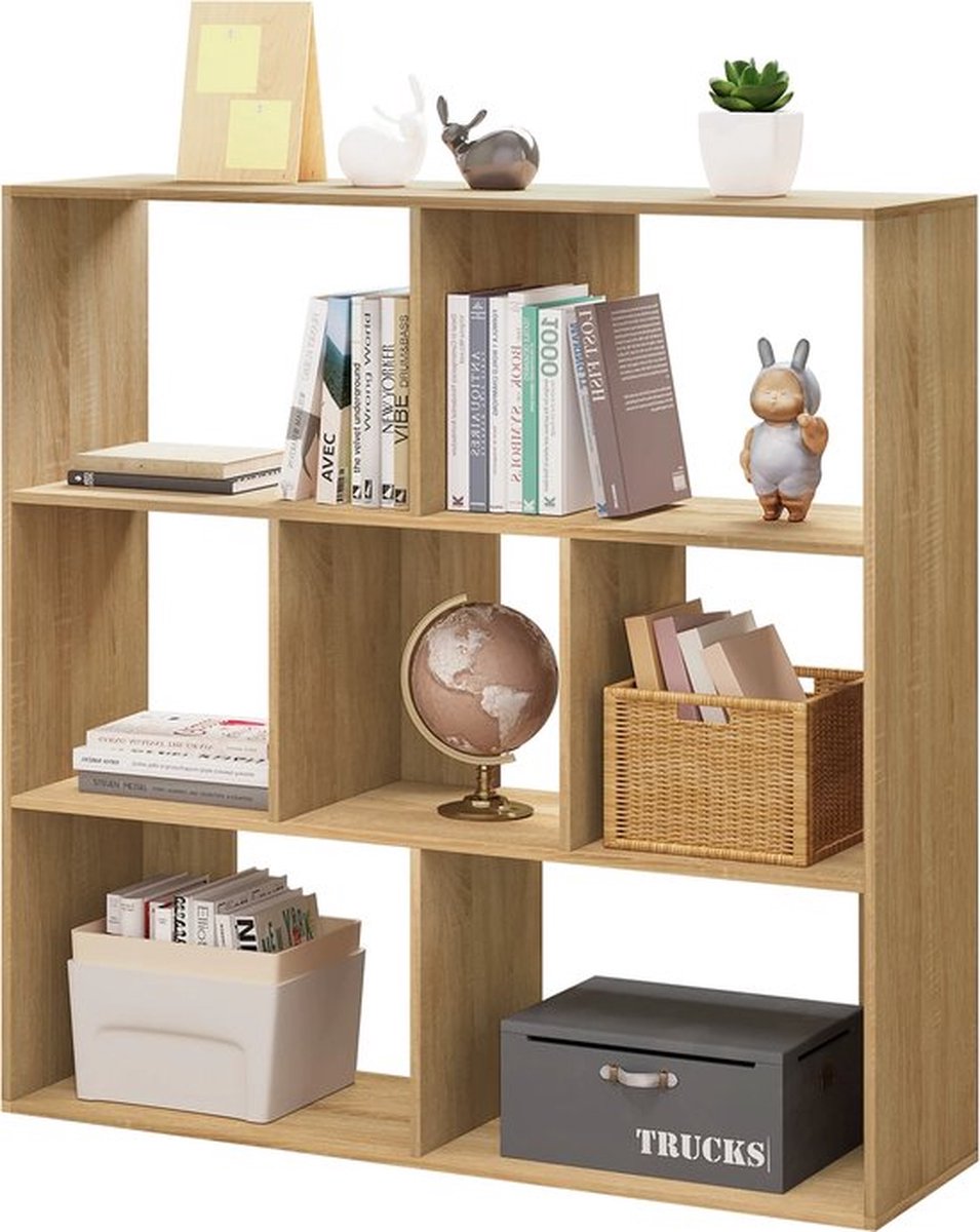 Luxe Boekenkast – Industriele Wandkast – Open – Meerdere Opbergvakken – Hoogwaardig Hout – Klassiek Design – Stijlvol