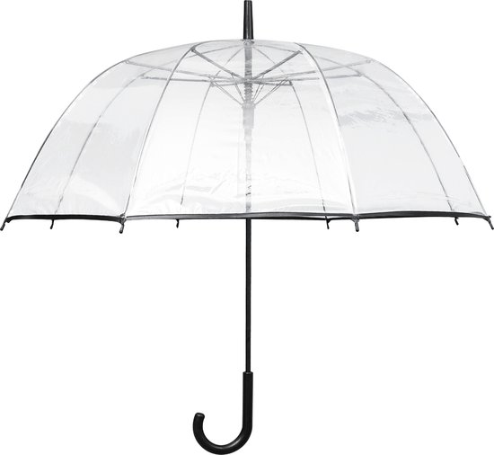 Parapluie dôme Kaaiman® - Transparent - Zwart - Transparent - 8 panneaux - Coupe-vent - Opération 1 bouton - Convient pour événements - Mariage - Classique