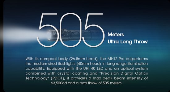 Nitecore Lampe de poche tactique Nitecore Mh12 Pro - Noir