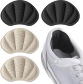 Molain 2 paar hielkussens verminderen blaren, hielgrepen, inzetstukken, comfortabele schoenen met hoge hielkussentjes, voeringen voor heren en dames, schoenpads voor te grote schoenen, voetverzorgingsbeschermer (zwart + Beige)