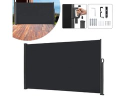 LARS360® Windscherm Oprolbaar - Windscherm Oprolbaar Zwart - Windscherm Terras - Windscherm - Windscherm Uittrekbaar - Windscherm Camping - Windschermen - Windscherm Strand - Windscherm Uitschuifbaar - Windscherm Balkon