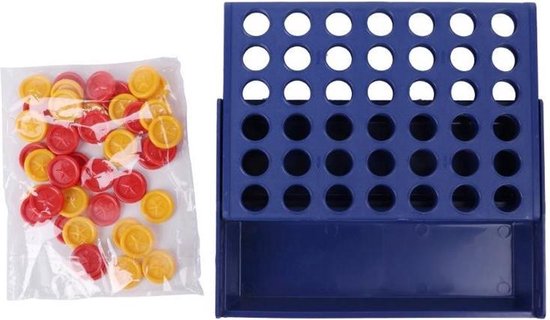 IBBO® - Reisspel - 4 Op een rijtje - Mini - Denkspel speelgoed - kinderen en volwassenen - Blauw van IBBO — afbeelding 5