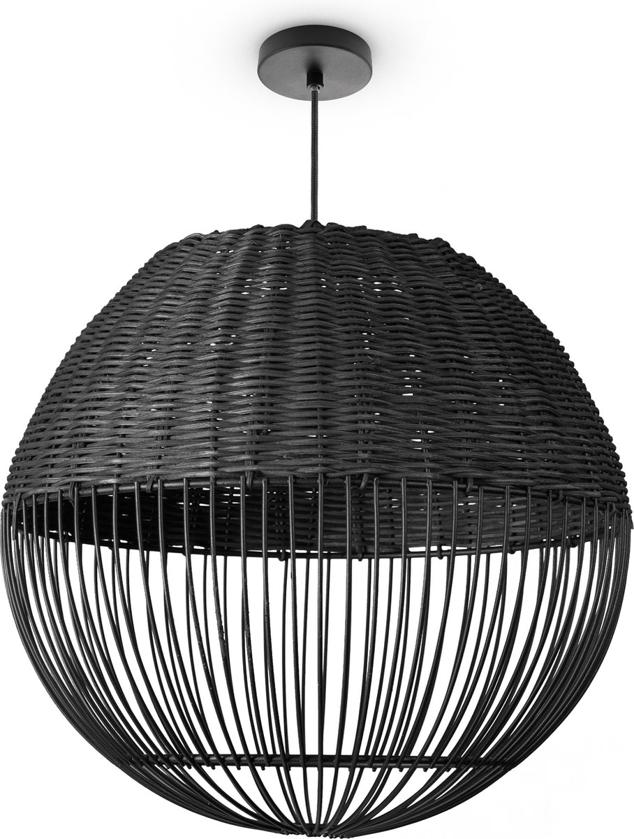 Paco Home Rotan Pendellamp Woonkamer Hanglamp Boho Stijl Draadlamp Eettafellamp LED Metaal E27