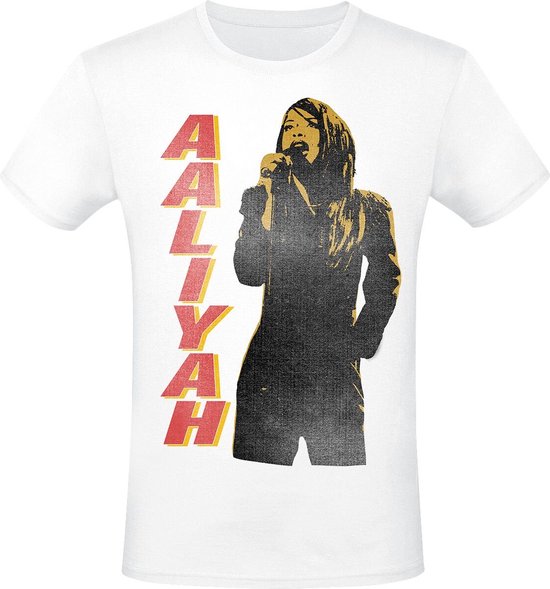 Aaliyah Singing Heren T-shirt - wit - L