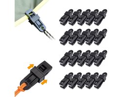 20 Stuks Tarpaulin Clips, Tarp Clips Heavy Duty Lock Grip, Shade Cloth Plastic Clips, Tarpaulin Klemmen, Tarpaulin Clips en Klemmen, Tent Clips Tarpaulin Clips, Tarpaulin Klemmen, Herbruikbare Tarp Klemmen voor Luifel Buiten (Zwart)