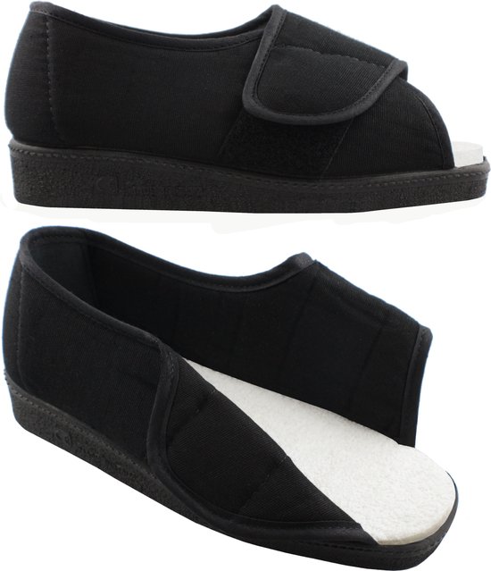 OrtoMed Orthopedische Schoenen Dames Heren Verstelbare Brede Sandalen Verbandschoen Orthopedische Binnenzool Klittenband Microvelour Zwart 36-46 EU (37, Zwart 513, numeric_37 OrtoMed Orthopedische Schoenen Dames Heren Verstelbare Brede Sandalen Verbandschoen Orthopedische Binnenzool Klittenband Microvelour Zwart 36-46 EU (37, Zwart 513, numeric_37
