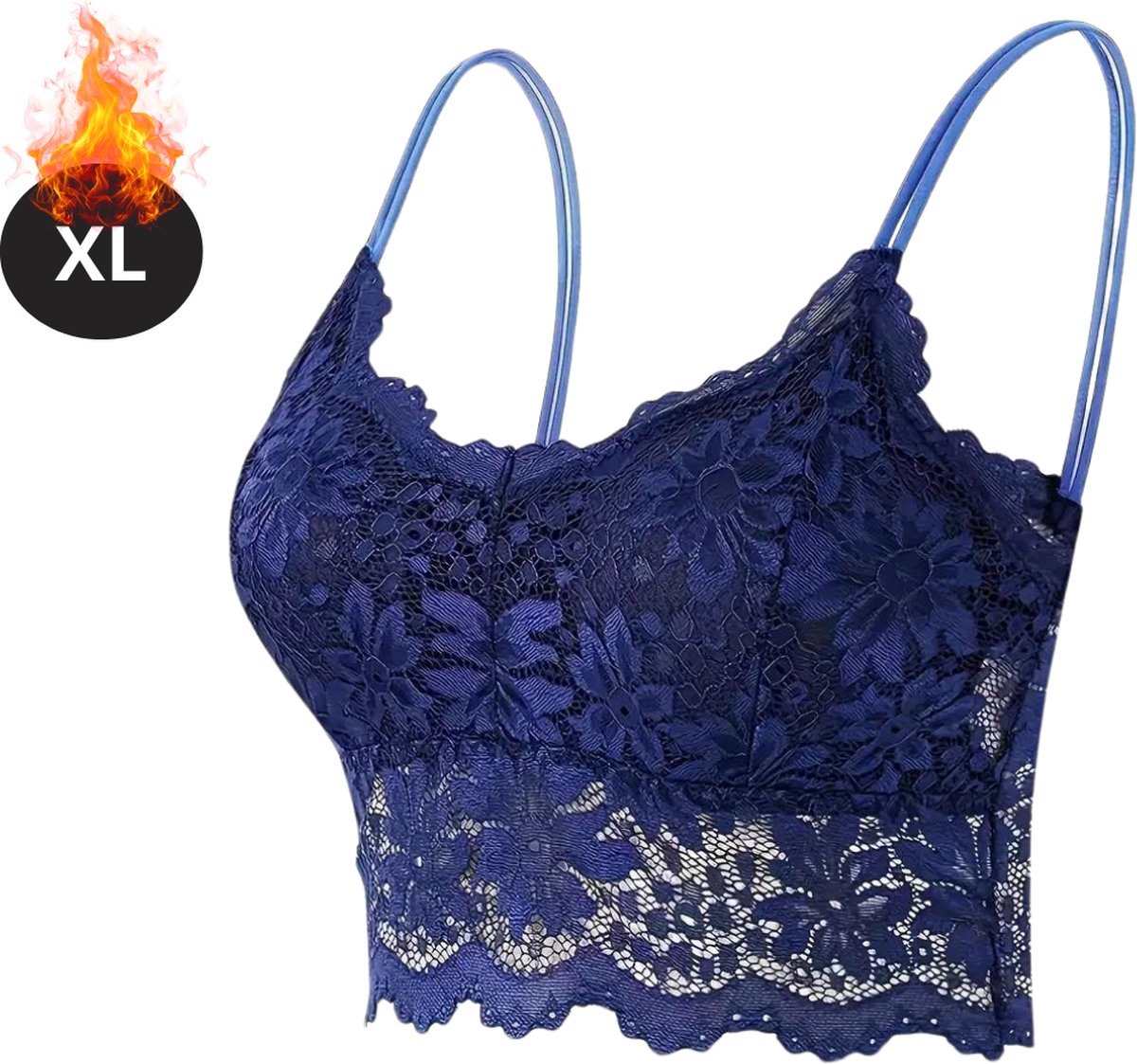 Bovista BH Zonder Beugel - Zonder Bandjes - Push-up Bh's - Comfort Beha - Comfortabel - Sterk - Blauw