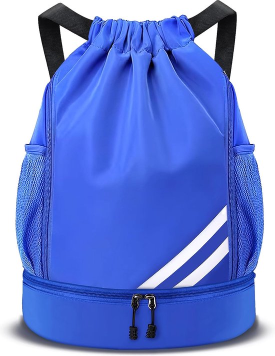 43 x 34 cm Gymtas met Trekkoord, Grote Trekkoord Tassen, Rugzak met Ritssluiting aan de Buitenkant, Waterdichte Lichte, voor Mannen, Vrouwen, Jongens, Meisjes, voor School, Sport, Zwemmen (Zwart