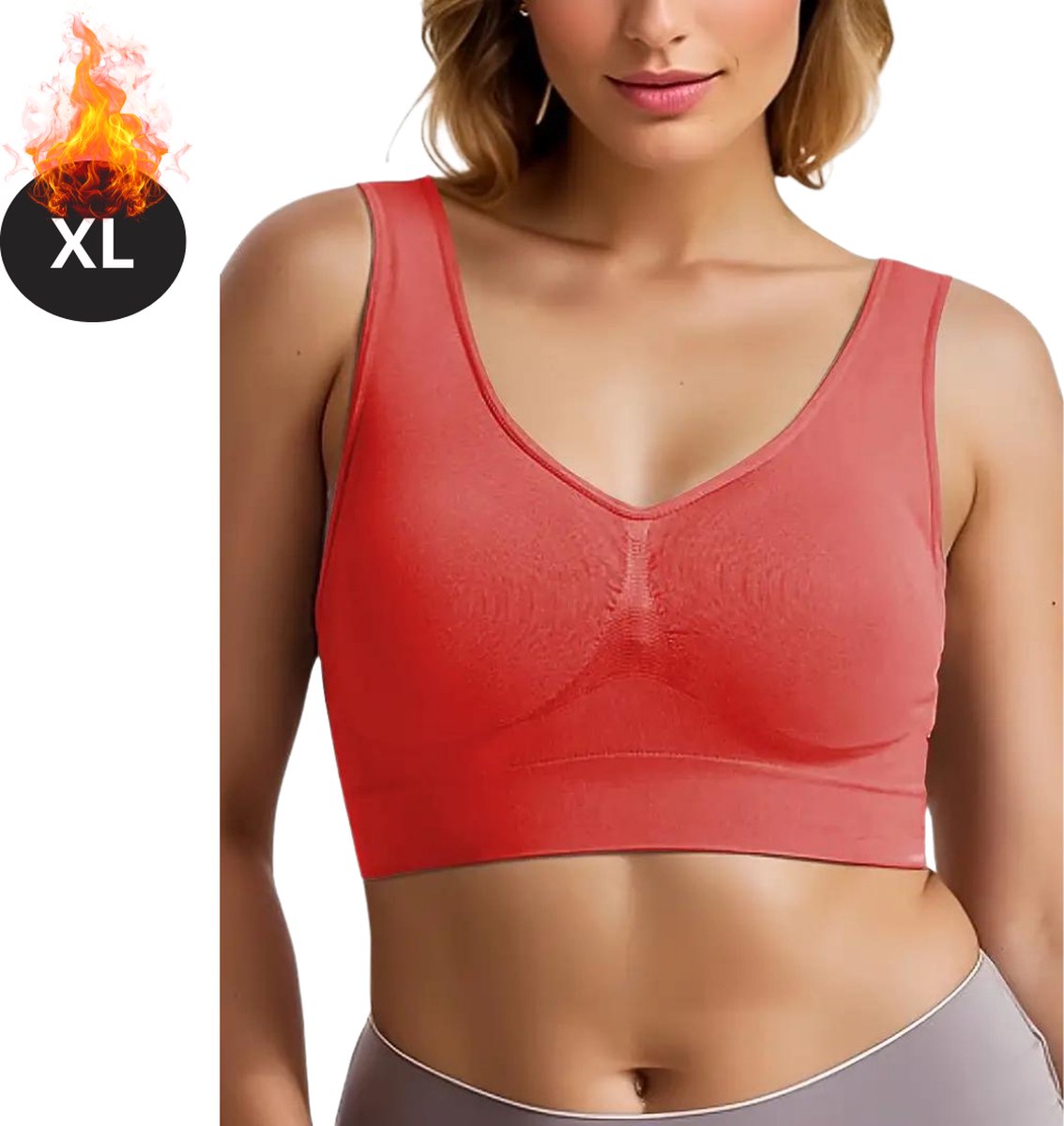Bovista BH Zonder Beugel - Zonder Bandjes - Push-up Bh's - Comfort Beha - Gemengd - Comfortabel - Rood