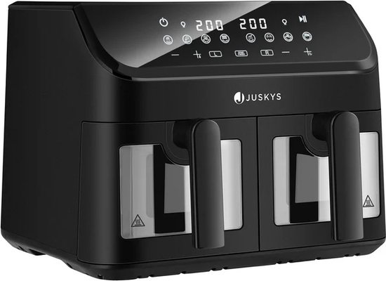 Dubbele Airfryer Heteluchtfriteuse 9L Zwart 2000W - Dubbele - €84,95