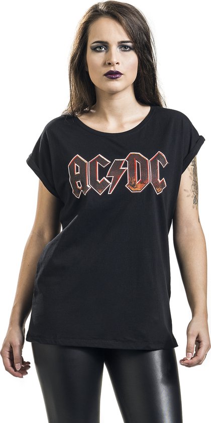 Urban Classics Tshirt Femme AC / DC -L- Tension AC / DC Noir