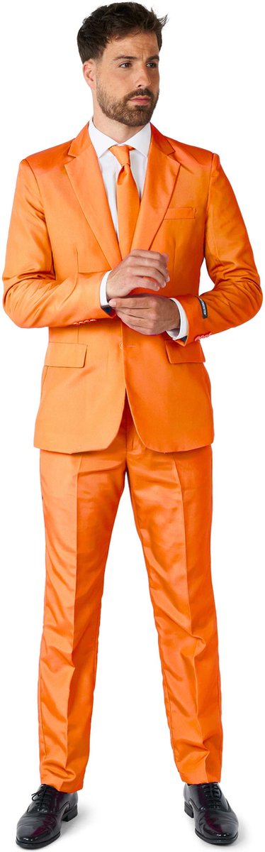 Suitmeister Orange - Heren Pak - Carnavalskleding - Koningsdag - WK Voetbal - Nederland - Oranje - Maat L