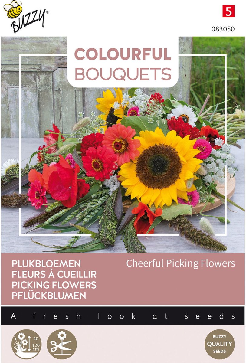 Buzzy bloemzaad - Plukbloemen Cheerful Picking Flowers | Colorful Bouquets