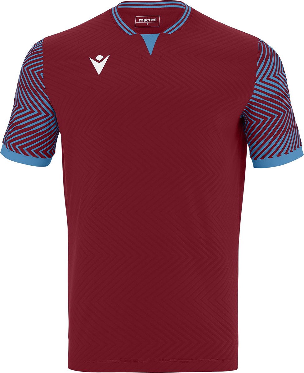 Macron Tureis Shirt Korte Mouw Heren - Bordeaux / Hemelsblauw | Maat: XL