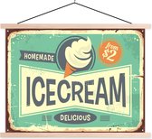 Porte-affiche avec affiche - Affiche scolaire - Glace - Vintage - Assiette - Citation - 120x90 cm - lattes vierges