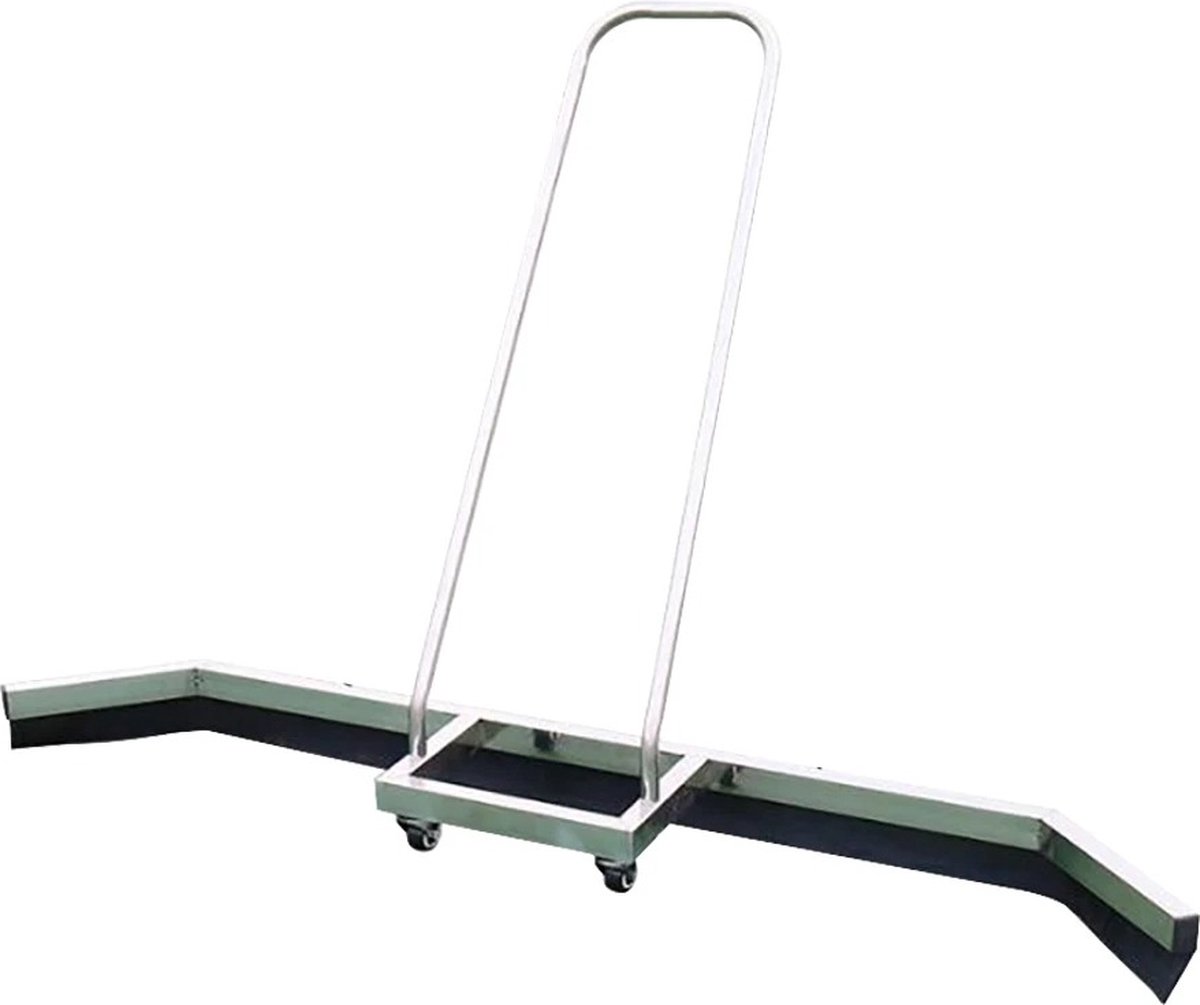 Goedkoopste Tumex - Tennisbaan wisser - Waterschuiver - Waterwisser - Voor Buitenbanen - 145 cm Breed - Roestvrij Staal - Met Gladde Zwenkwielen