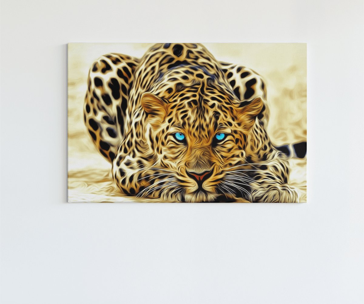 Trendex Global Canvas Schilderij - Wilde Dier - Gouden Cheetah - 60x40x2 cm