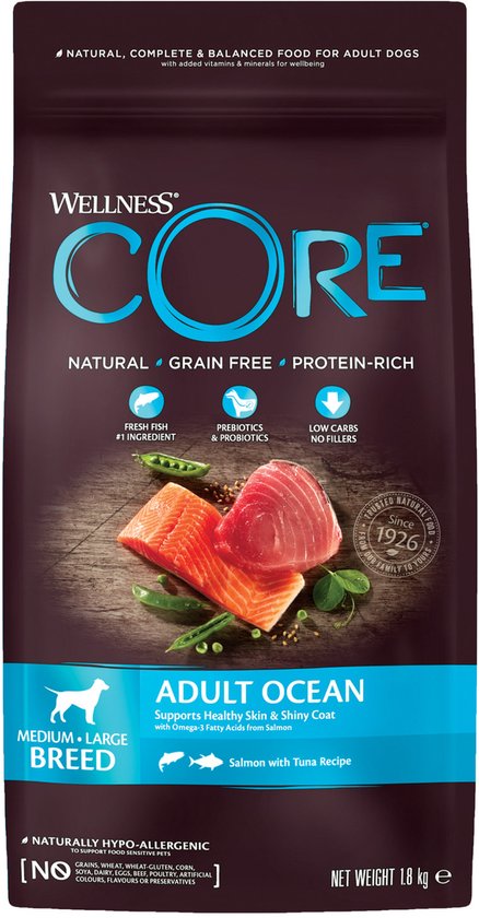 Wellness Core Grain Free Dog Ocean Zalm & Tonijn 1,8 kg - Hondenvoer - 1,8 kg