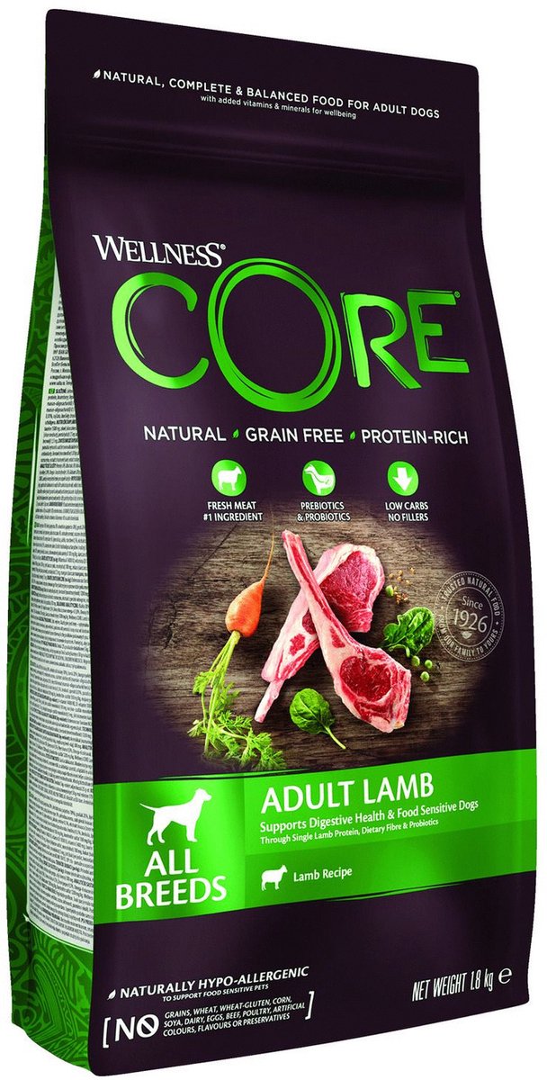 Wellness Core Wellness Core Grain Free Dog Adult Lam - Hondenvoer - 12 kg