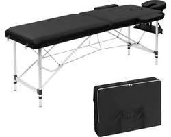 Seastone - Mobiele Aluminium Massagetafel - Zwart - behandeltafel - behandelbank – incl. opbergtas – opvouwbaar