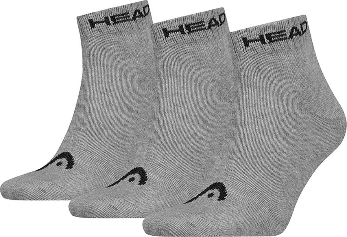 HEAD unisex 3P quartersokken elements grijs