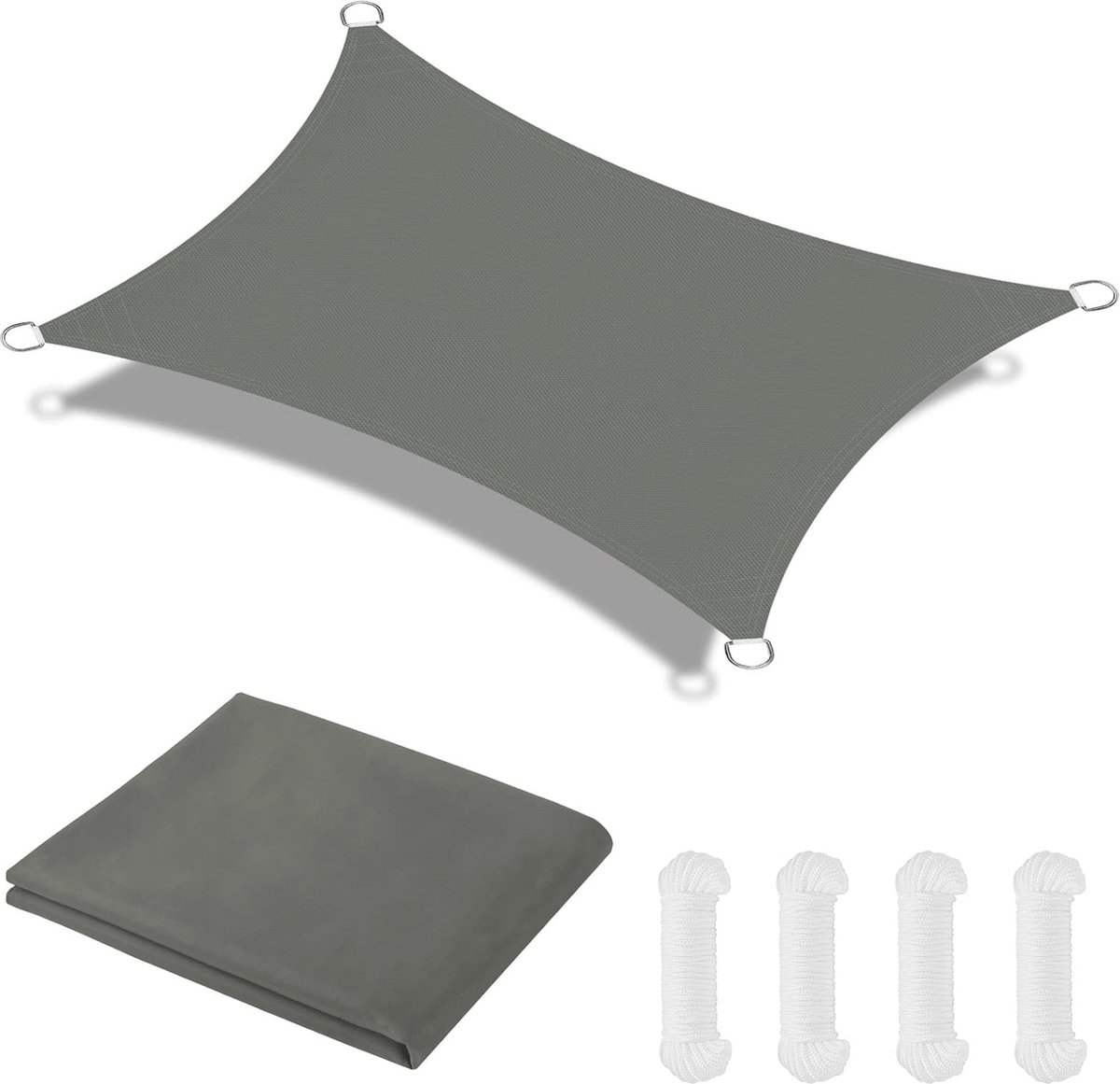 Rechthoekig Zonneschermzeil 2m x 3m - Waterdicht Schaduwzeil voor Tuin en Terras met 95% UV Bescherming