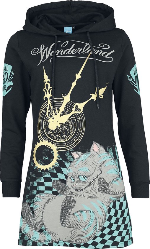 Alice In Wonderland Mad Cat Dames Midi-jurk - zwart - S