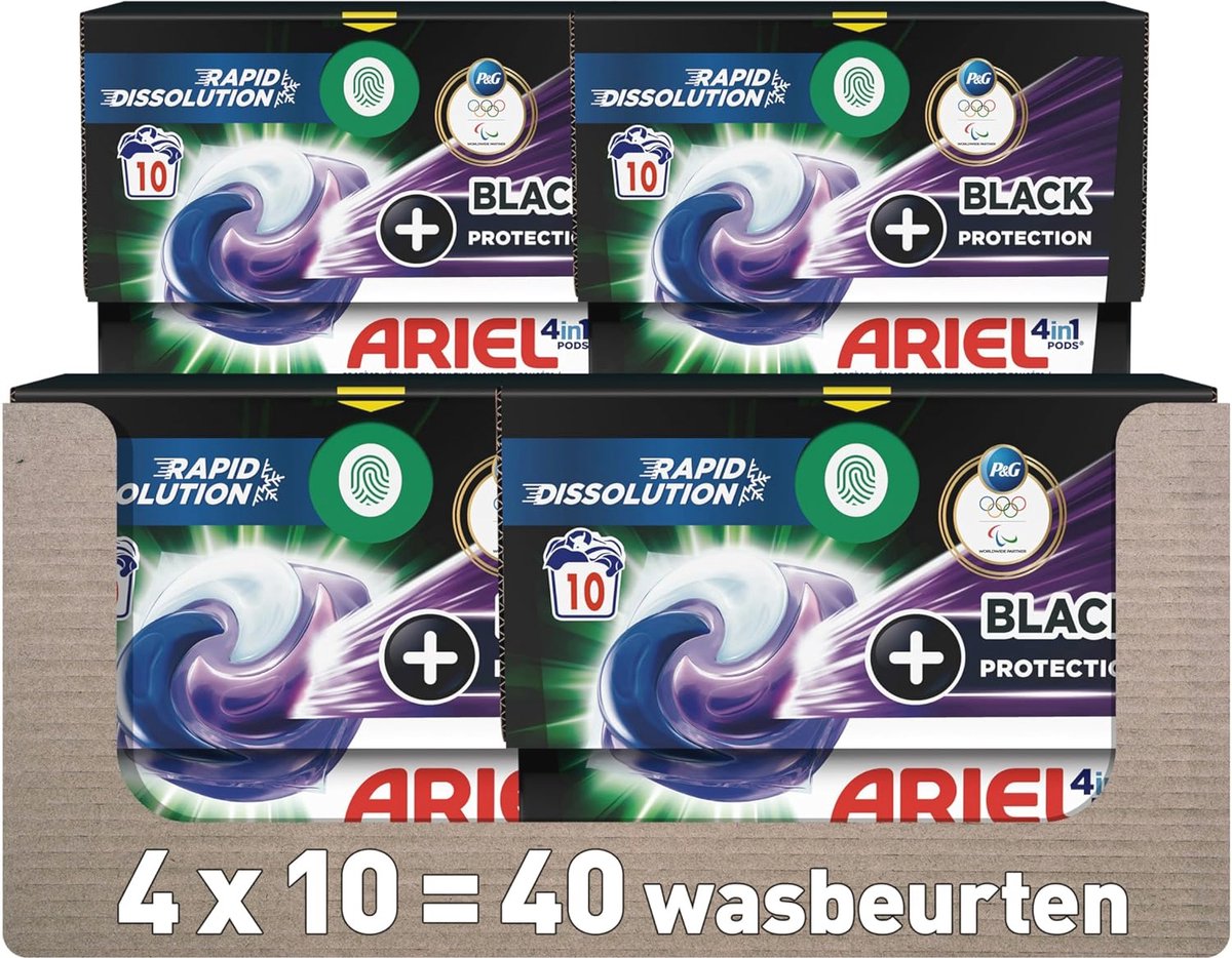 Wasmiddel PODS voor Zwart en Donkere Kleding - 4 x 10 Wasbeurten