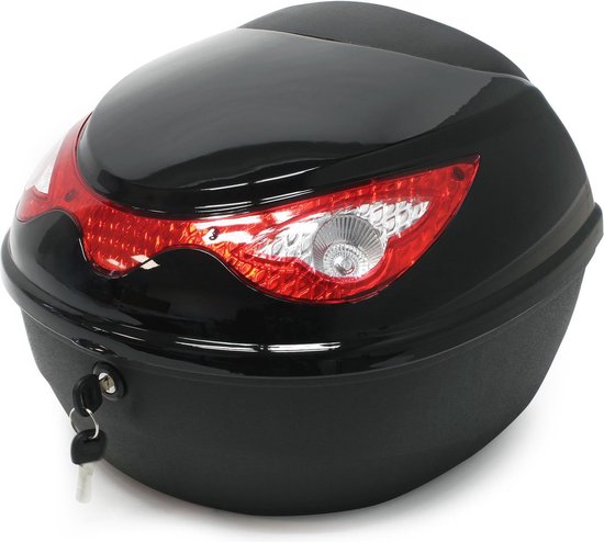 WilTec Baul para Moto de 22L Negro Brillante Funda Maleta para Casco
