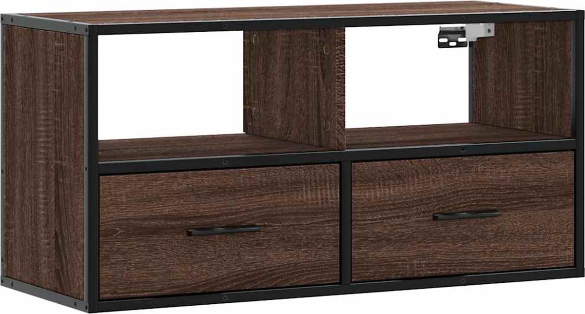 Tv-meubel 100x31x39,5cm Bewerkt Hout Metaal Sonoma Eikenkleurig