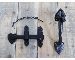 Antiek poort-slot, deurgrendel, valslot gemaakt van ijzer