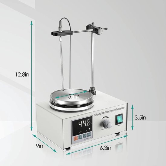 Magneetroerder met Digitale Temperatuurweergave en Snelheidsinstelling - 200 W — afbeelding 2