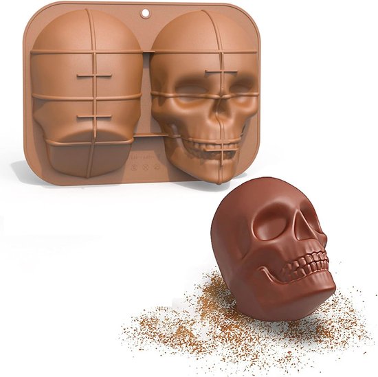 Halloween Chocoladevormen 2 stuks Siliconen chocoladevormen, snoepvormen met 1 druppelaar voor het maken van snoep, gelei, koekjes, chocoladefondant