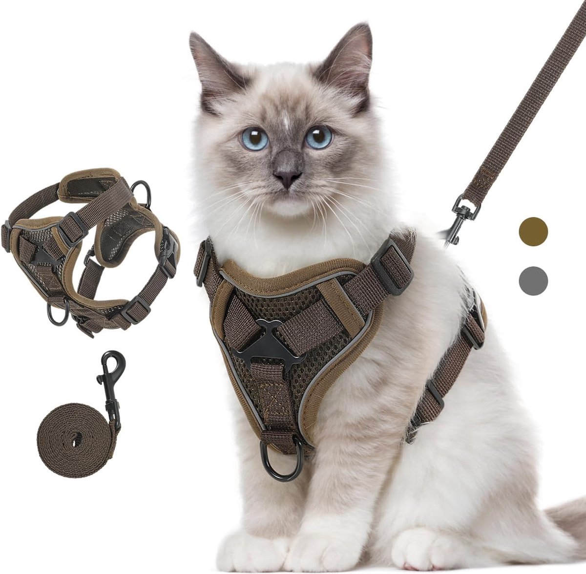 Bol.com Lexium Kattenharnas - Kattentuigje met looplijn - Katten harnas - Kattenharnas met leiband - Kattenharnas met looplijn -... aanbieding