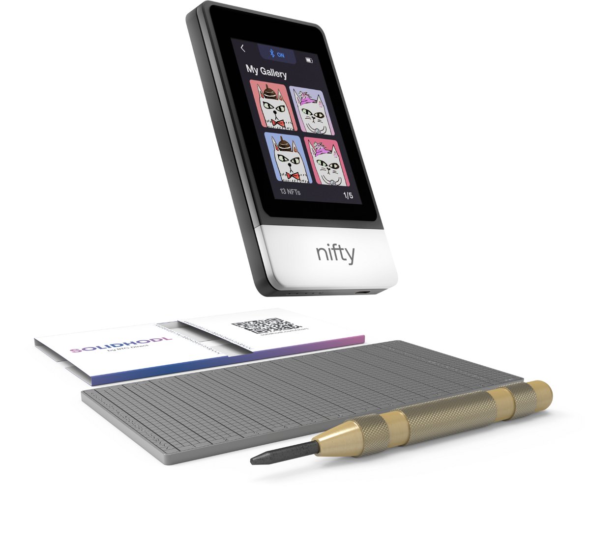 SecuX Nifty + SOLIDHODL - Voordeelbundel - Hardware Wallet - Wallet voor Bitcoin, Ethereum en vele andere crypto - NFT wallet