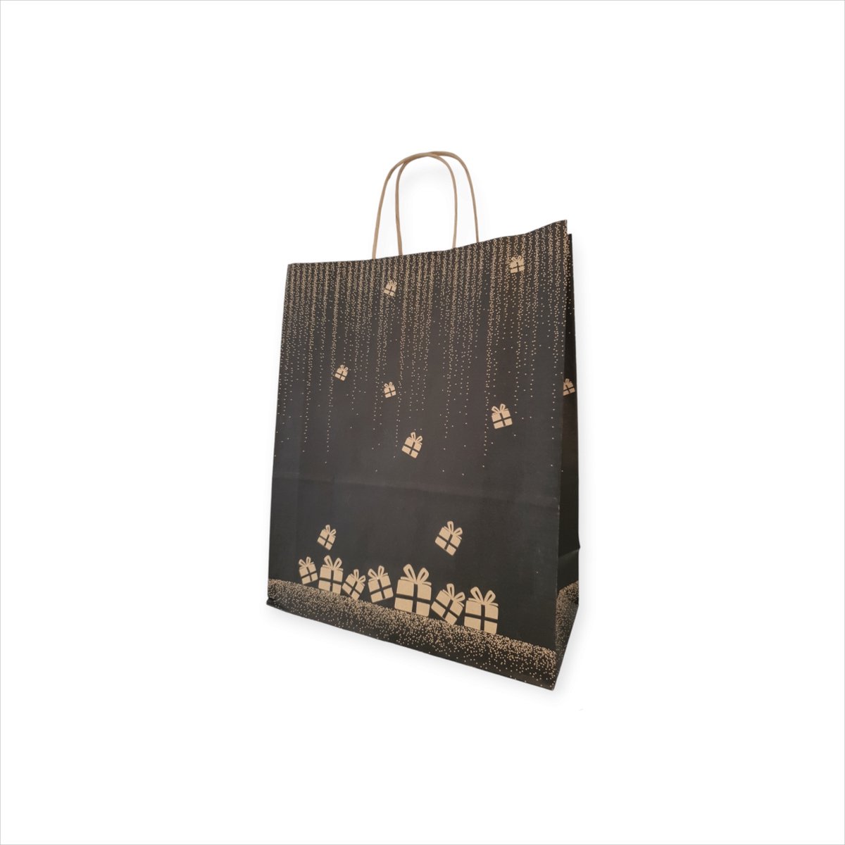 Premium Draagtassen - Papier - 50 Stuks - Gala - Kersttas - (18x8x24cm) - Papieren Tassen - Met Gedraaide Handvatten