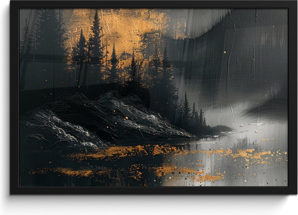 FrameYourWall Poster in lijst - Fotolijst 60x40 cm - Posters - Natuur - Abstract - Landschap - Modern - Posterlijst zwart - Decoratie - Wanddecoratie woonkamer - Muurdecoratie slaapkamer