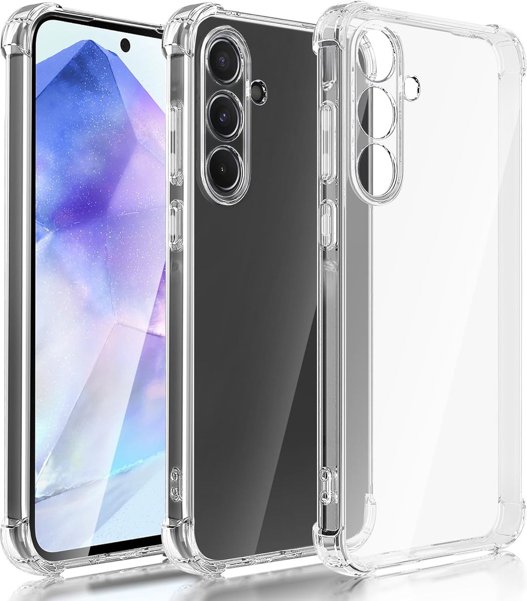 Shockproof Hoesje geschikt voor Samsung A15 Transparant - Doorzichtig Shockcase Geschikt voor Samsung A15 - Case geschikt voor Samsung A15 Shockproof Hoesje Transparant - Extra verhoogd camera bescherming