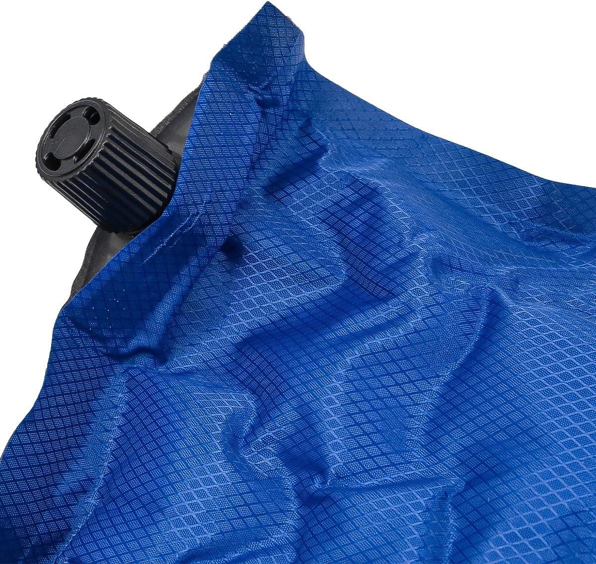 Opblaasbaar reiskussen - Draagbaar campingkussen - Zelfopblazend schuimkussen - Ultralicht luchtkussen - Blauw