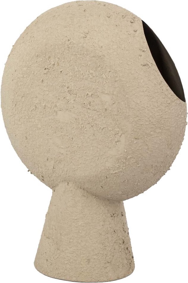homebound by ky Metalen vaas ornament rough sand | bloemenvaas beige