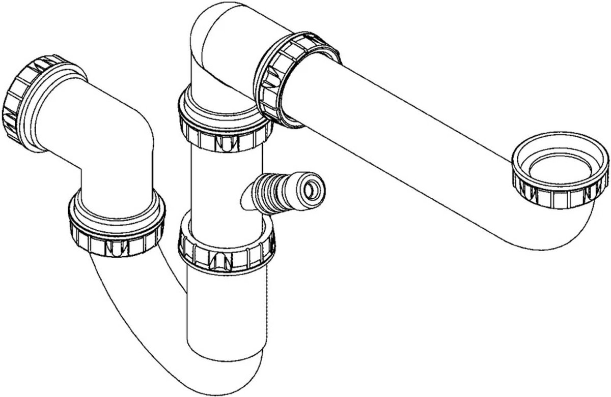 GROHE sifon 42616, voor inbouwspoelbakken, materiaal kunststof, chroom, 42616000