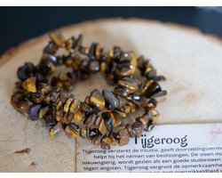 Tijgeroog Armband met organische kralen, chip, edelstenen - Perfect cadeau voor mannen en vrouwen - Inclusief uitleg - Spiritueel - Tigereye - Intuïtie - Zelfvertrouwen - Beslissingen - Studiesteen - Opmerkzaamheid - Angsten - 100% NATUURLIJK