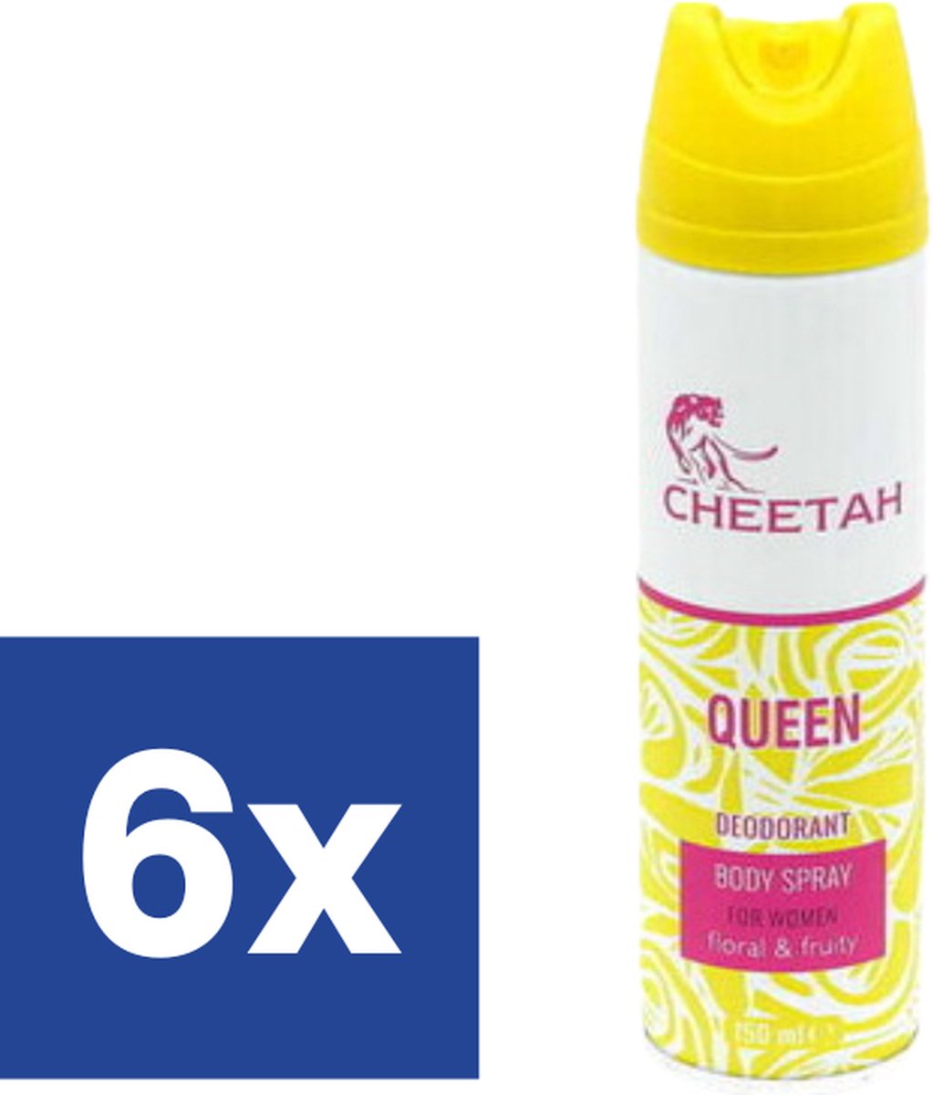 Goedkoopste Cheetah For Woman Deospray Queen - 6 x 150 ml