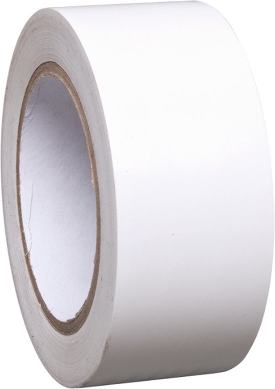 Proline vloermarkering tape, wit, 33 meter lang, 5 cm breed.
