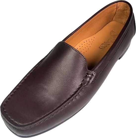 Stravers - Mocassins de Luxe Semelle en cuir Taille 43 Marron Chaussures à enfiler grande taille pour femme