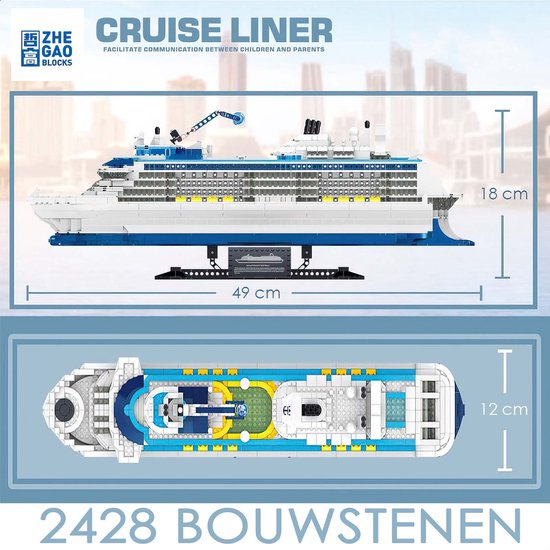 Kinderen Kleurrijke Ocean Liner Cruise Ship Boot Elektrische Knipperende Led Licht Geluid Speelgoed 50x11x6 Cm197x43x23 In